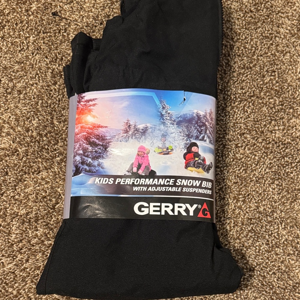 Gerry Kids Black Snow Bib with Adjustable Fit